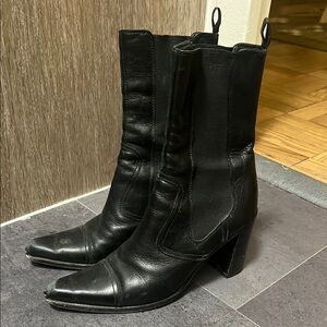 Black Leather Women's Boots